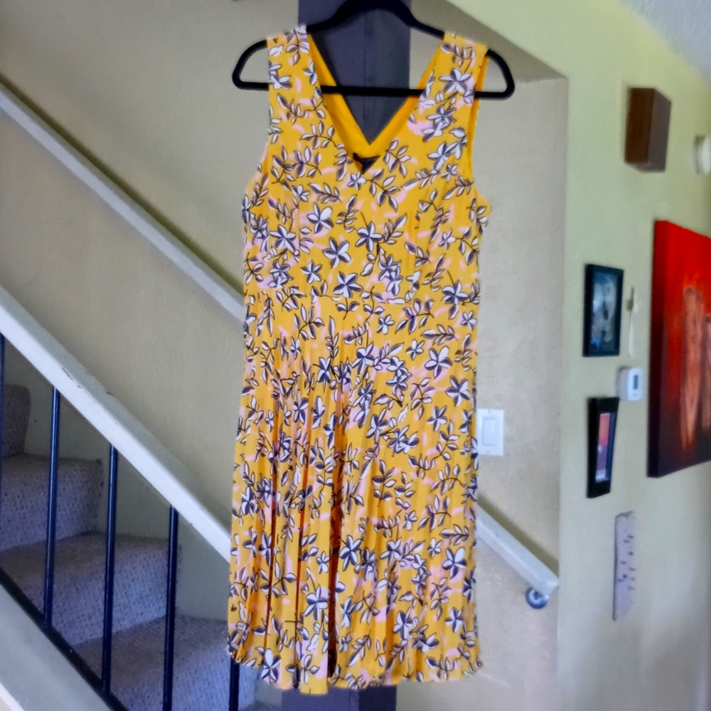 Banana Republic Floral Flowing Mini-Dress Women's Size 10 NWT 🟡 Yellow